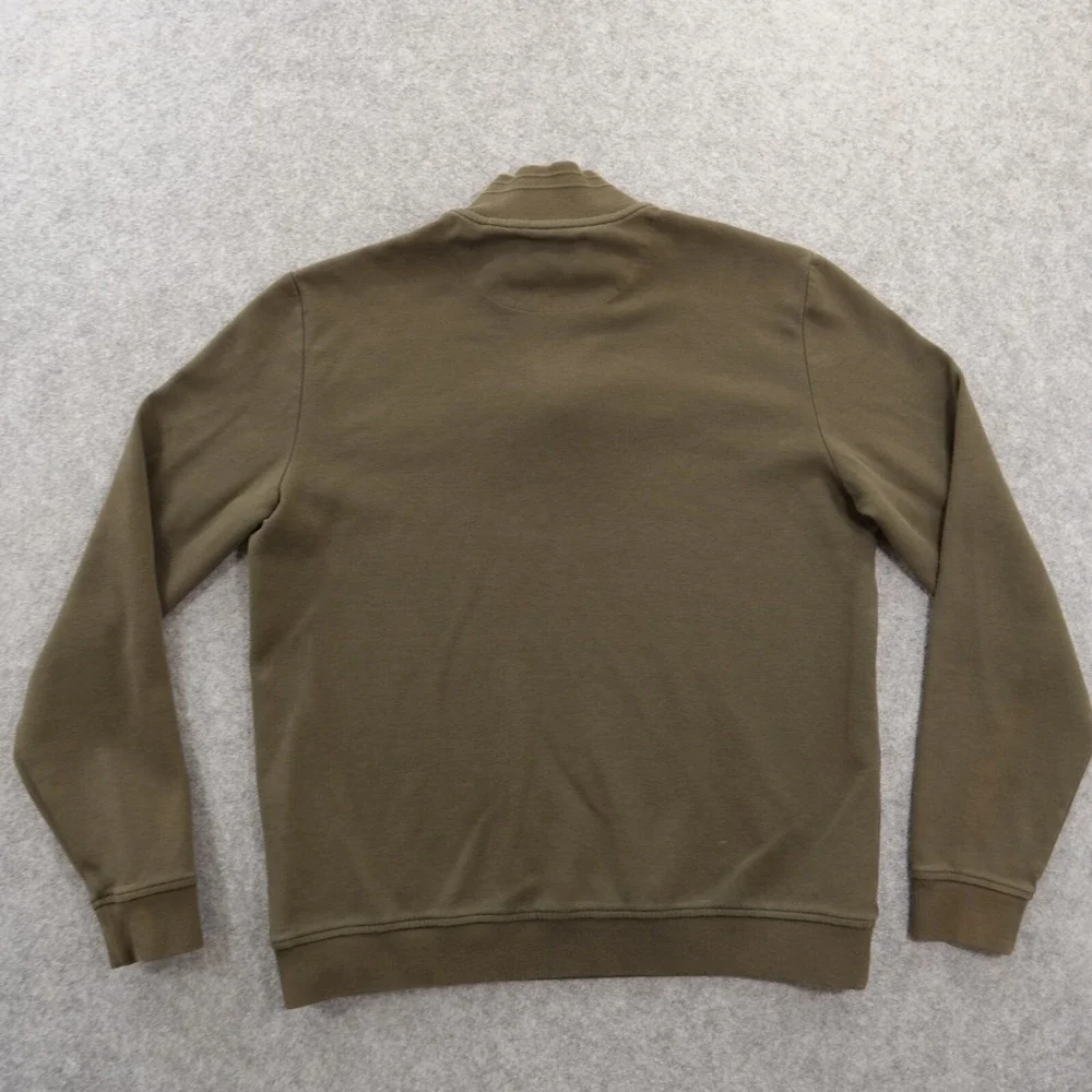 Ted Baker Sweater Mens Large Brown Knit Pullover Long Sleeve Mock Neck 1/4 Zip